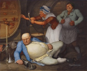  caricature Canvas - Der Saufer 1804 Georg Emanuel Opiz caricature